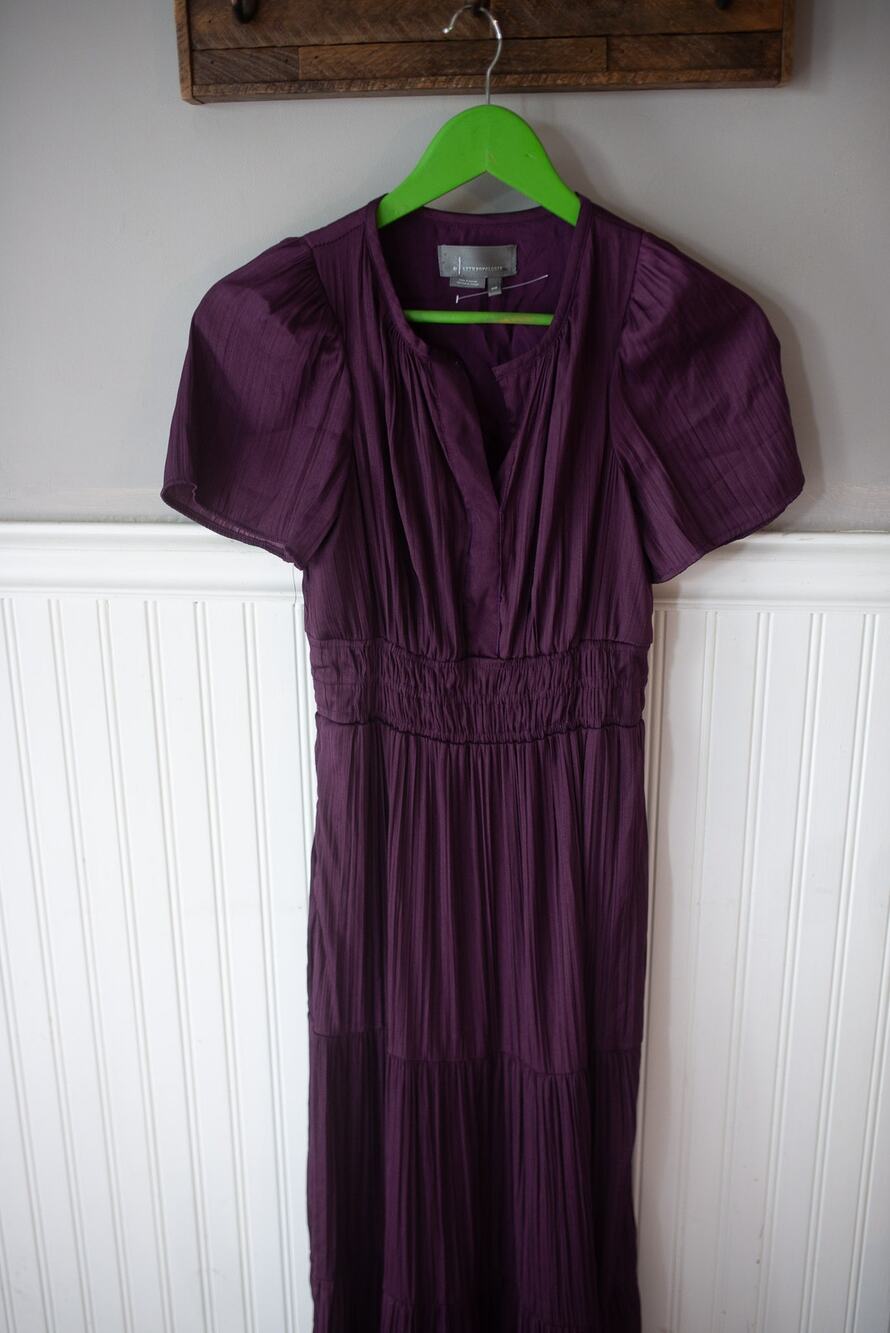Anthropologie The Somerset Maxi Dress Satin NEW ALTERED XXS